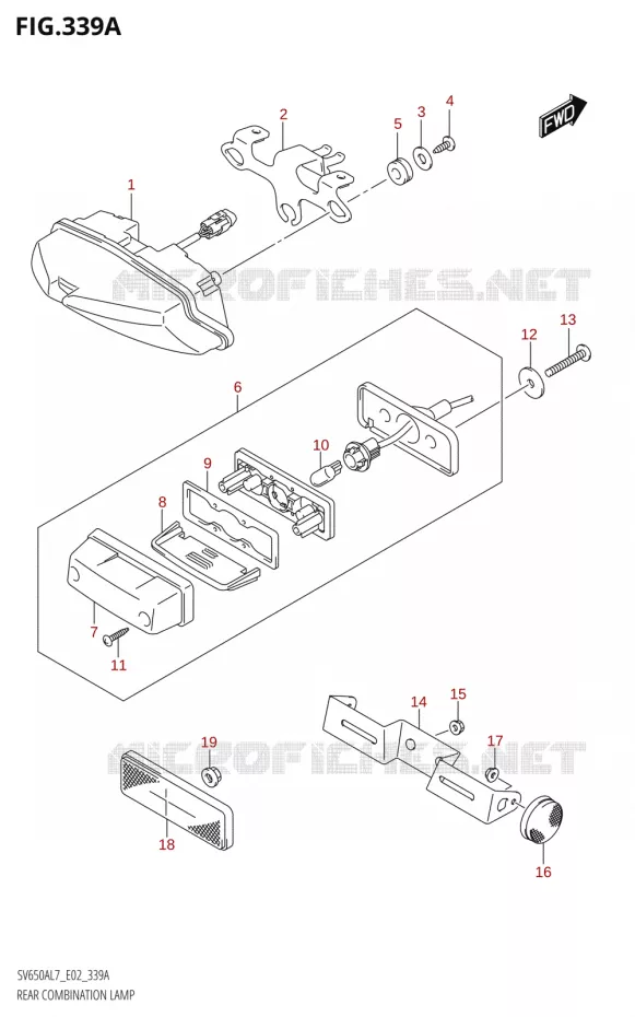 FEU ARRIERE Suzuki MOTO 650 SV 2017  SV650A L7 (E19)