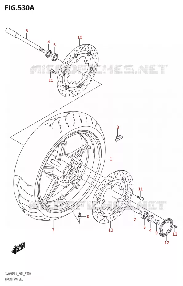 ROUE AVANT Suzuki MOTO 650 SV 2017  SV650A L7 (E19)