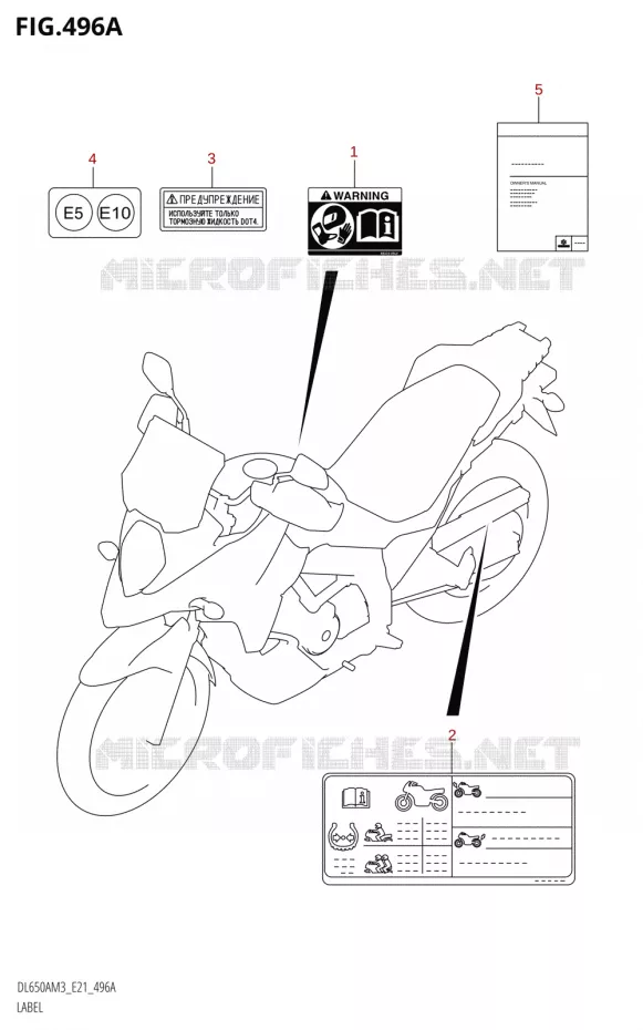ETIQUETTE Suzuki MOTO 650 V-STROM 2023  DL650AM3