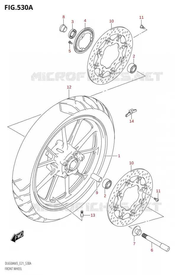 ROUE AVANT (DL650A:M3:E21) Suzuki MOTO 650 V-STROM 2023  DL650AM3