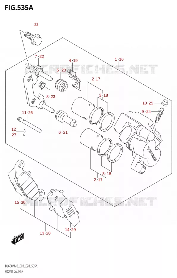 ETRIER DE FREIN AVANT Suzuki MOTO 650 V-STROM 2023  DL650AM3