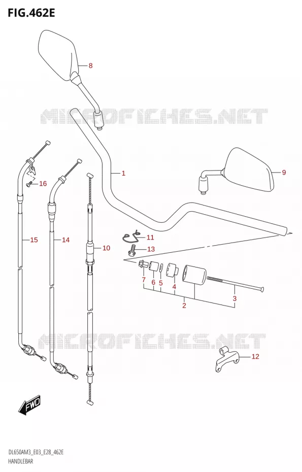 GUIDON (DL650XA:M3:E28) Suzuki MOTO 650 V-STROM 2023  DL650AM3