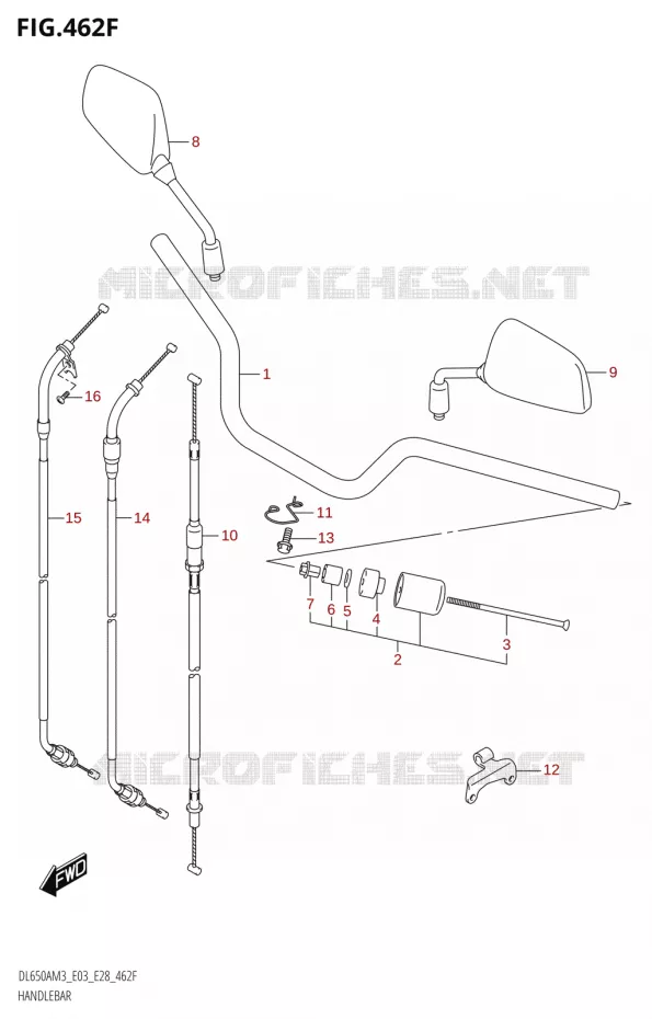 GUIDON (DL650XA:M3:E33) Suzuki MOTO 650 V-STROM 2023  DL650AM3