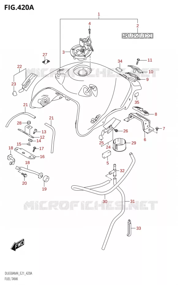RESERVOIR D'ESSENCE (DL650A:M4:E21) Suzuki MOTO 650 V-STROM 2024  DL650AM4