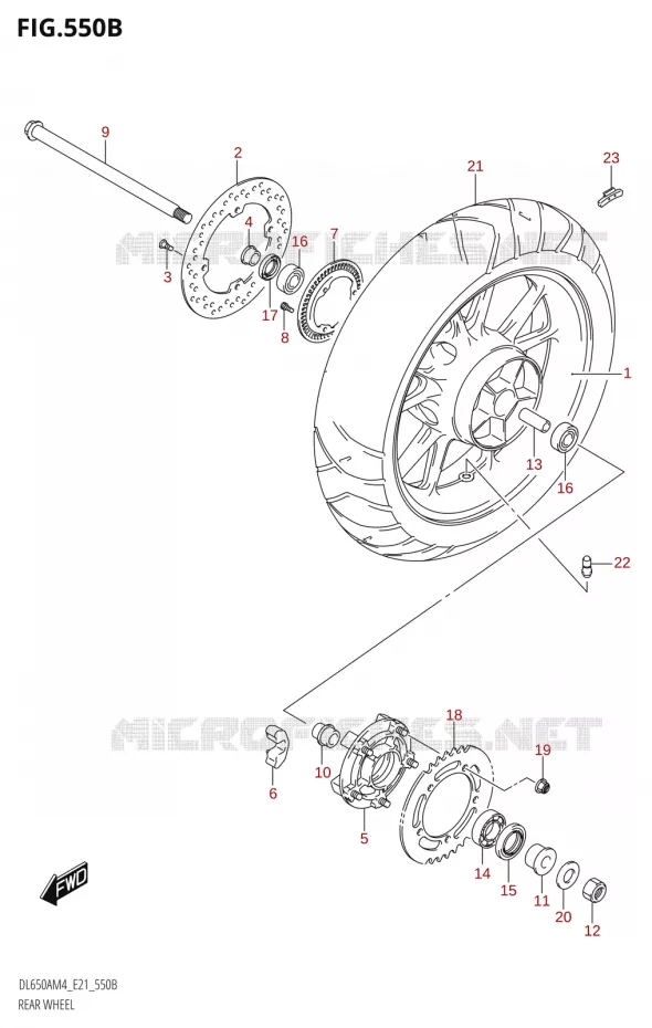 ROUE ARRIERE (DL650AUE:M4:E21) Suzuki MOTO 650 V-STROM 2024  DL650AM4