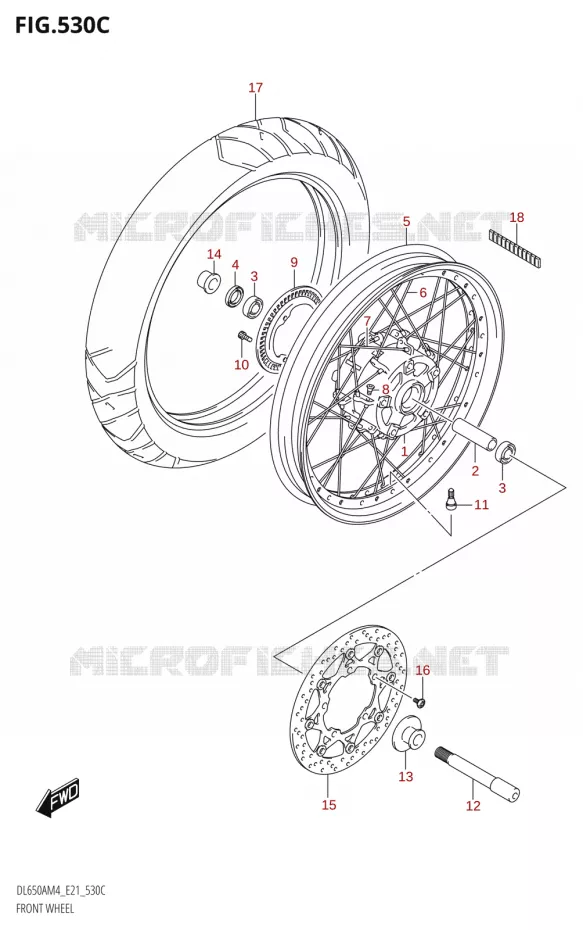 ROUE AVANT (DL650XA:M4:E21) Suzuki MOTO 650 V-STROM 2024  DL650AM4