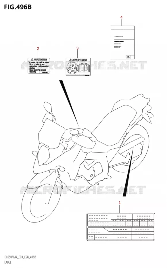 ETIQUETTE (DL650A:M4:E28) Suzuki MOTO 650 V-STROM 2024  DL650AM4