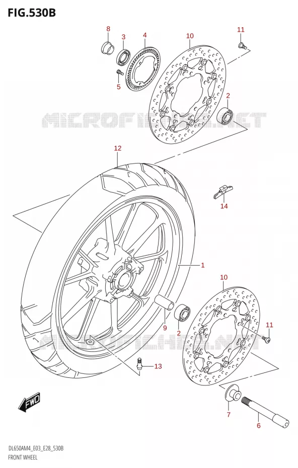 ROUE AVANT (DL650A:M4:E28) Suzuki MOTO 650 V-STROM 2024  DL650AM4