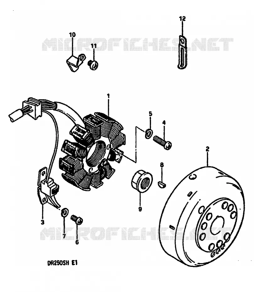 ALLUMAGE ROTOR - STATOR (E2,E4,E15,E18,E21,E22,E25,E39) Suzuki MOTO 250 DR 1985  DR250SF(E/F/G/H)