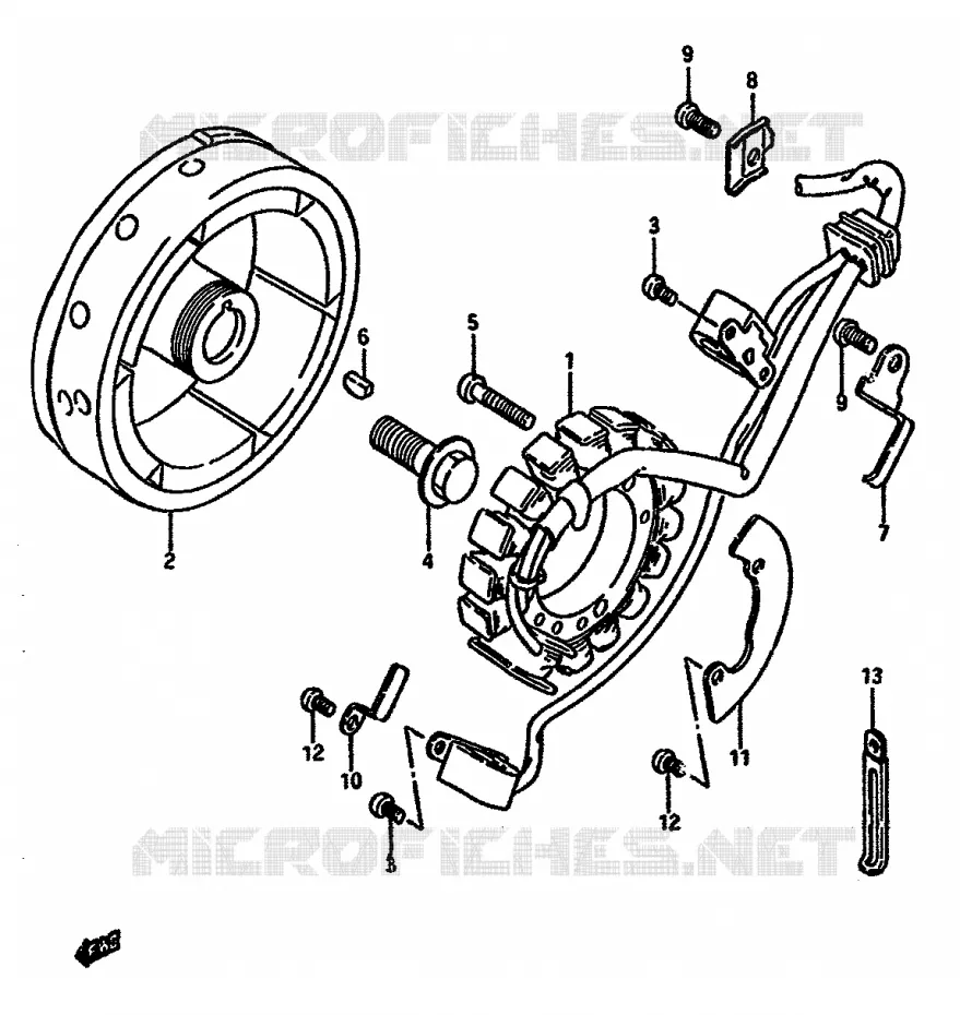 ALLUMAGE ROTOR - STATOR (MODELE G/H/J/K) Suzuki MOTO 600 DR 1988  DR600SJ(E2)
