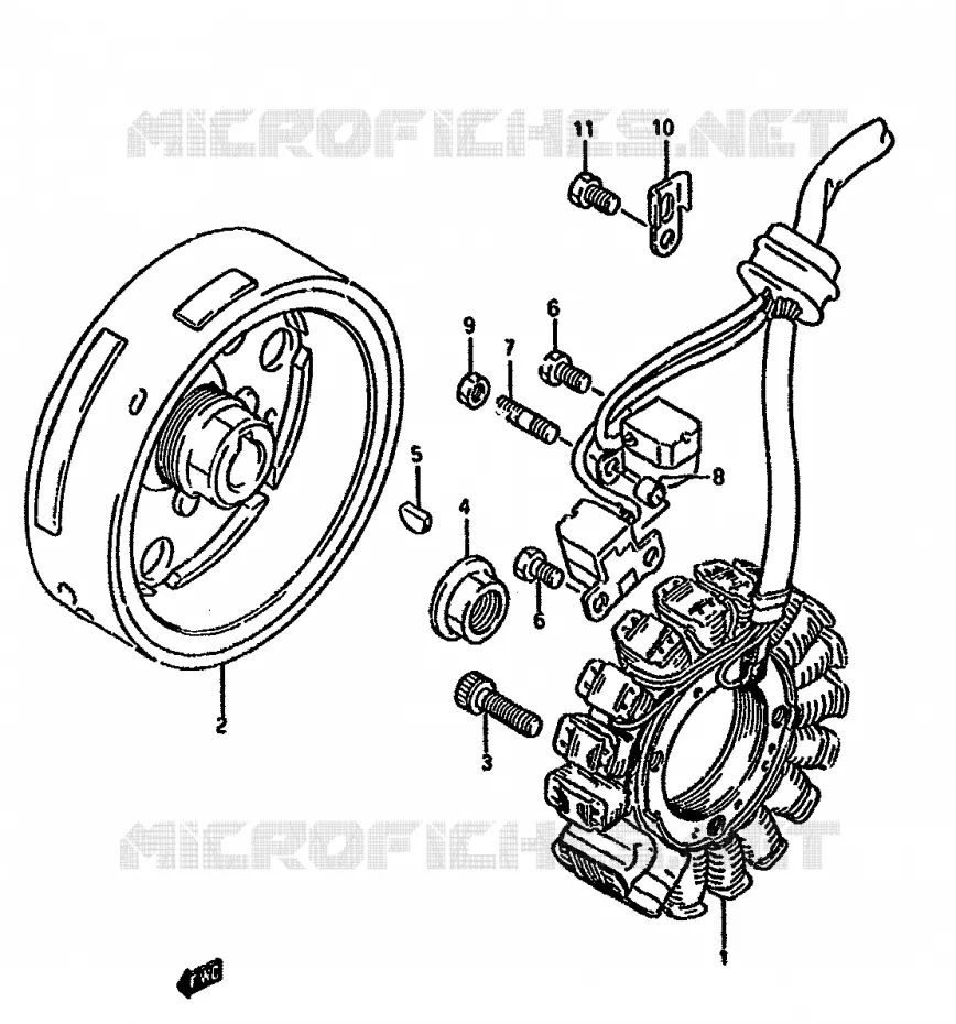ALLUMAGE ROTOR - STATOR (MODELE P/R) Suzuki MOTO 350 DR 1992  DR350SHN(L/M/N/P/R)