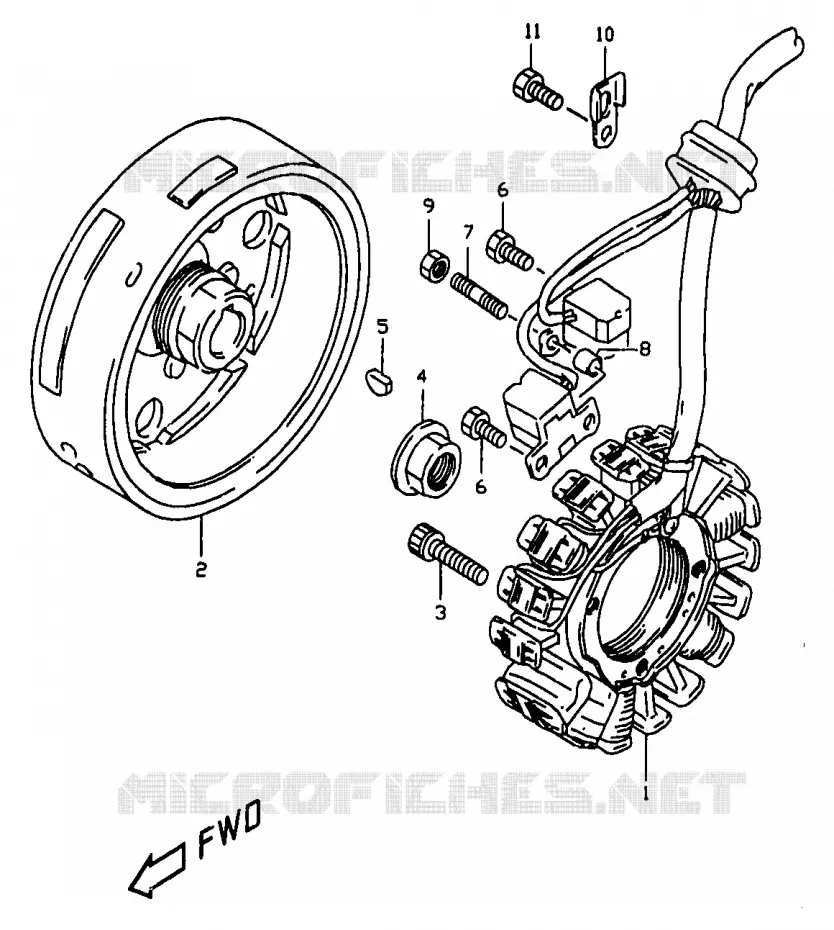 ALLUMAGE ROTOR - STATOR (MODELE W/X, E24) Suzuki MOTO 350 DR 1998  DR350W(V/W/X)