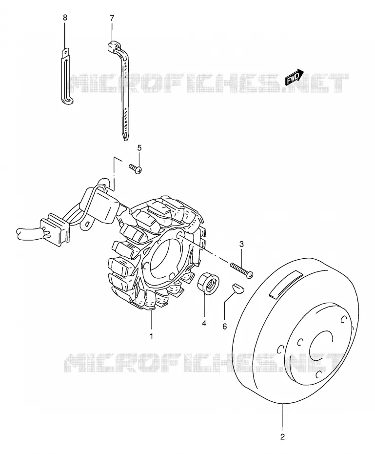 ALLUMAGE ROTOR - STATOR Suzuki MOTO 200 DR 1999  DR200SEX(E24)