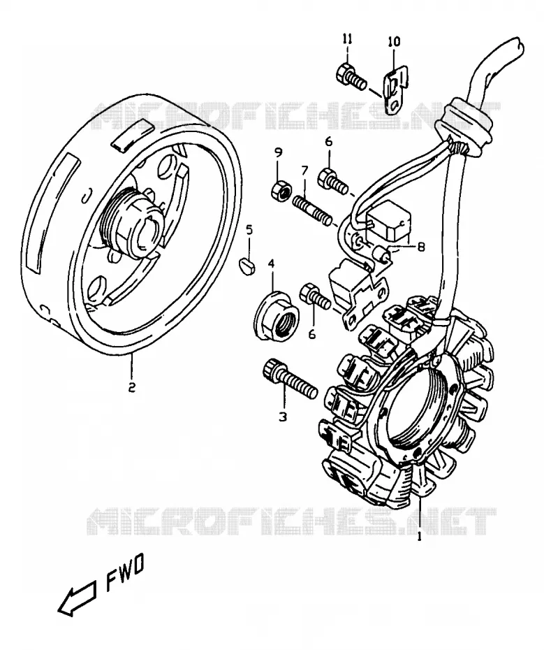 ALLUMAGE ROTOR - STATOR Suzuki MOTO 350 DR 1998  DR350W(V/W/X)