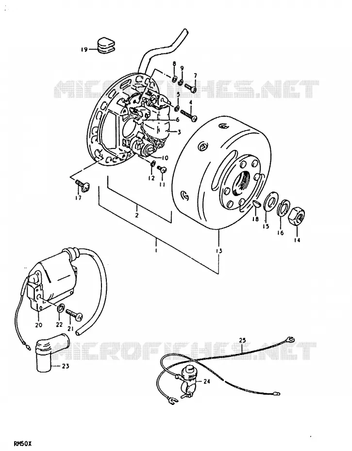 ALLUMAGE ROTOR - STATOR Suzuki MOTO 50 RM 1979  RM50N(C/N/T/X)