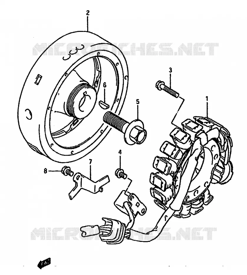 ALLUMAGE ROTOR - STATOR Suzuki MOTO 750 DR 1988  DR750SUJ(J/K)