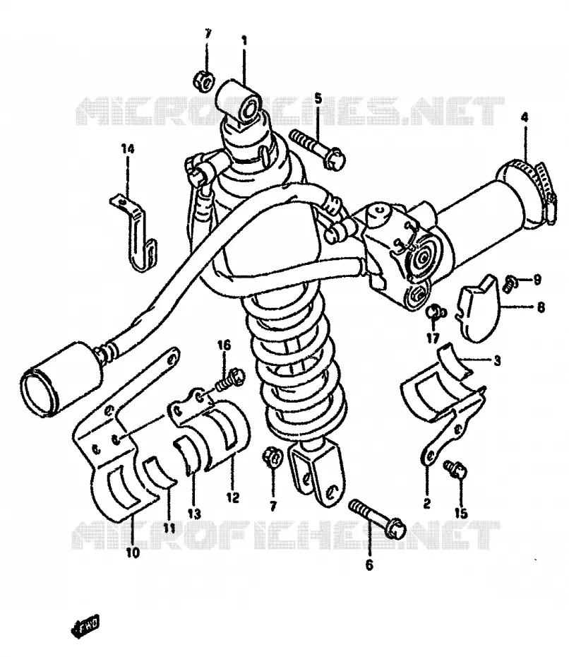 AMORTISSEUR ARRIERE (DR350SHN/SHP/SHR) Suzuki MOTO 350 DR 1993  DR350SHP(L/M/N/P/R)