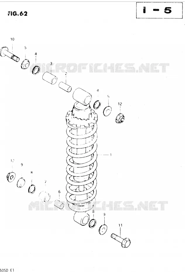 AMORTISSEUR (E4, E18, E22) Suzuki MOTO 250 DR 1982  DR250SZ/D(E1)