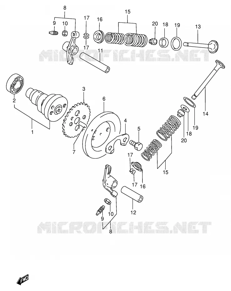 ARBRE A CAMES - SOUPAPES (F.NO.100365~) Suzuki SCOOTER 100 FB 1999  FB100X(E71)