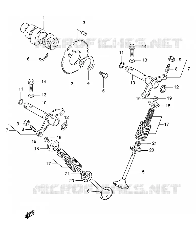 ARBRE A CAMES - SOUPAPES Suzuki MOTO 125 DR 1996  DR125SET(E4)