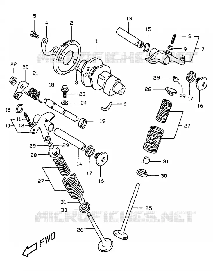 ARBRE A CAMES - SOUPAPES Suzuki MOTO 350 DR 1999  DR350X(V/W/X)