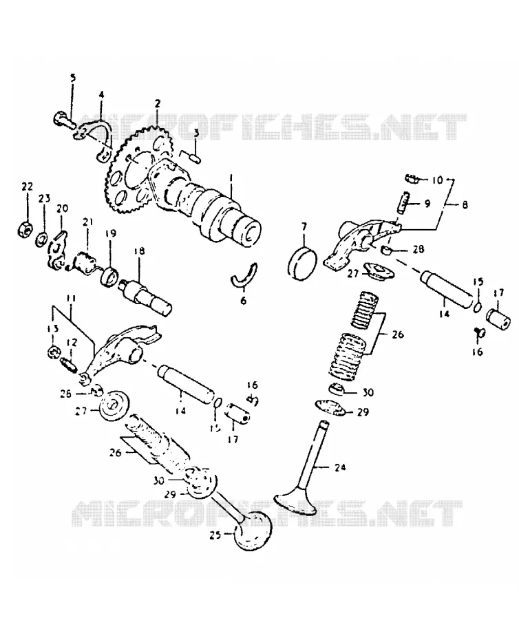 ARBRE A CAMES - SOUPAPES Suzuki MOTO 400 DR 1980  DR400ST(T/X)