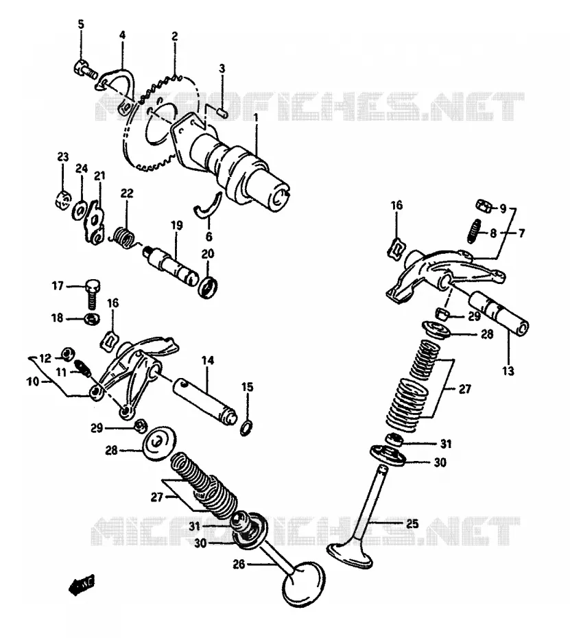 ARBRE A CAMES - SOUPAPES Suzuki MOTO 650 DR 1990  DR650RSUL(L/M)