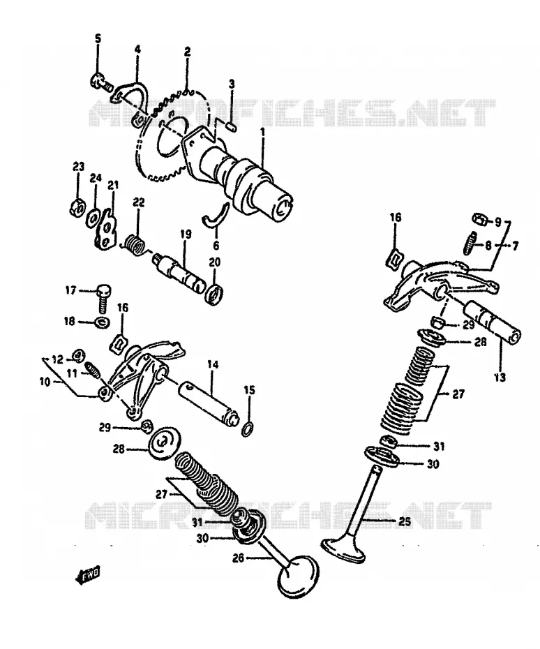 ARBRE A CAMES - SOUPAPES Suzuki MOTO 650 DR 1994  DR650RUR(N/P/R)