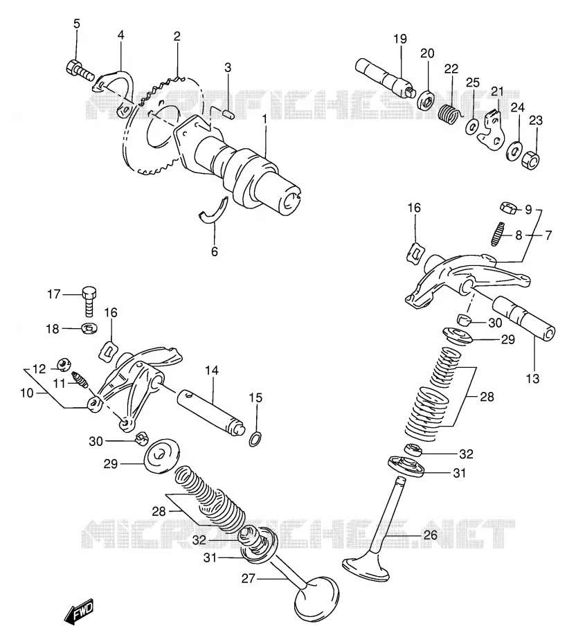 ARBRE A CAMES - SOUPAPES Suzuki MOTO 650 DR 1995  DR650REUS(E2)