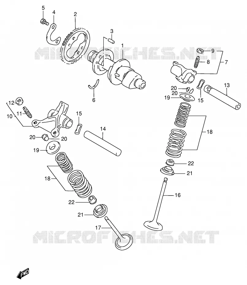 ARBRE A CAMES - SOUPAPES Suzuki MOTO 650 DR 1996  DR650SET(E4)