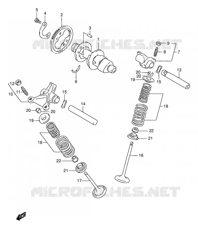 ARBRE A CAMES - SOUPAPES Suzuki MOTO 650 DR 2002  DR650SEK2(E4)