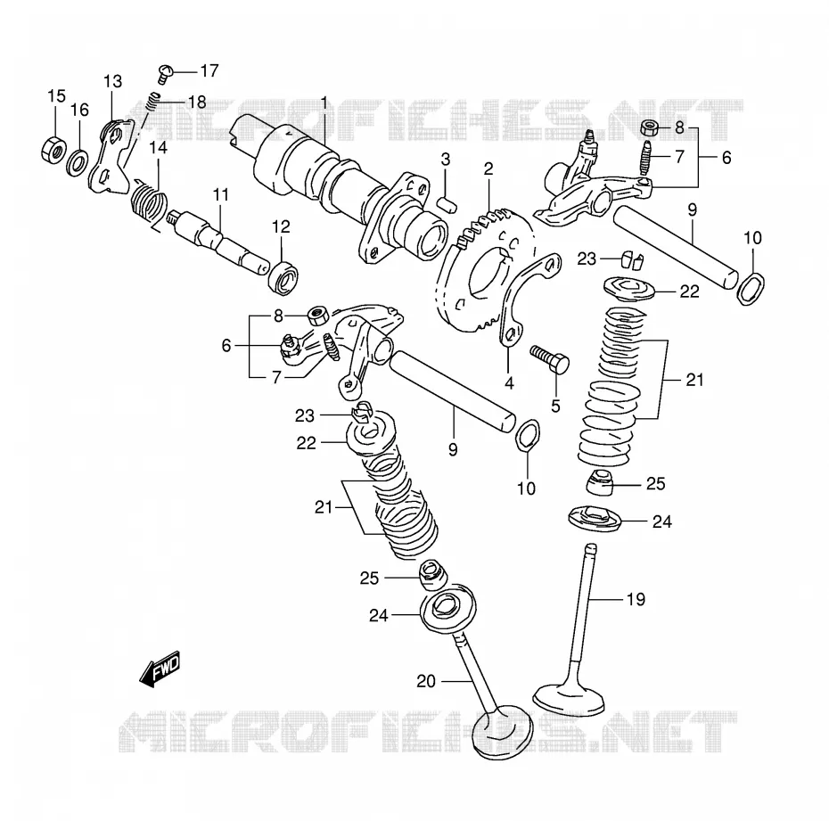 ARBRE A CAMES - SOUPAPES Suzuki MOTO 800 DR 1993  DR800SUP