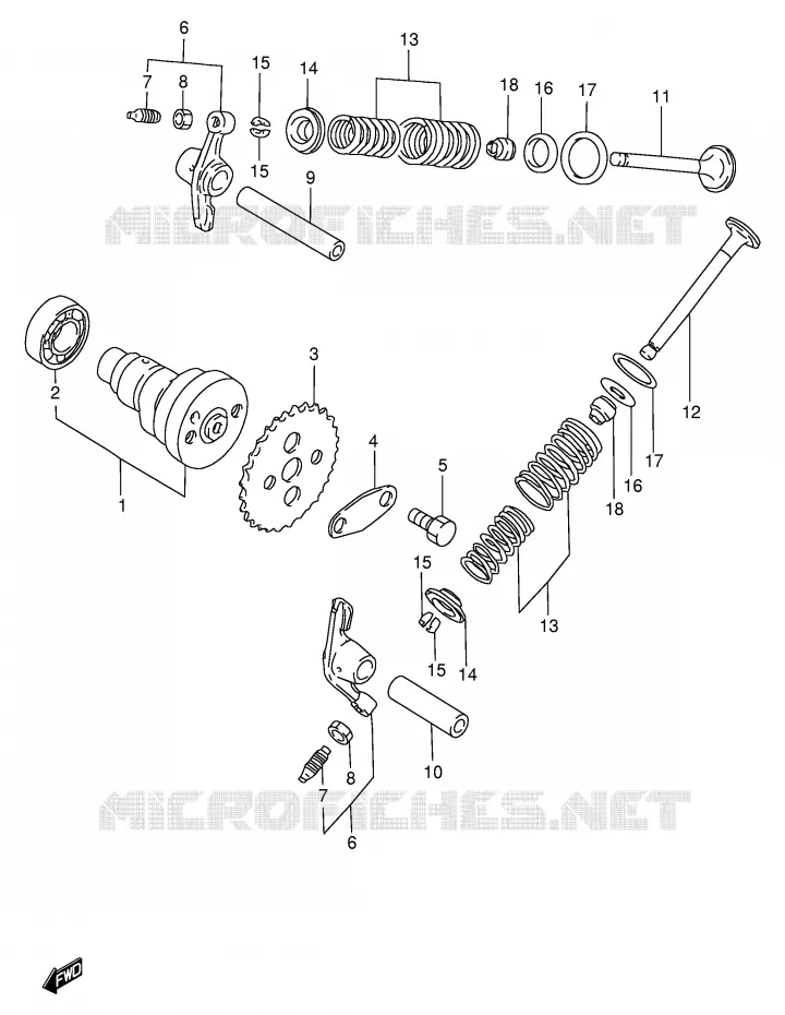 ARBRE A CAMES - SOUPAPES (~F.NO.100364) Suzuki SCOOTER 100 FB 1997  FB100V(E71)