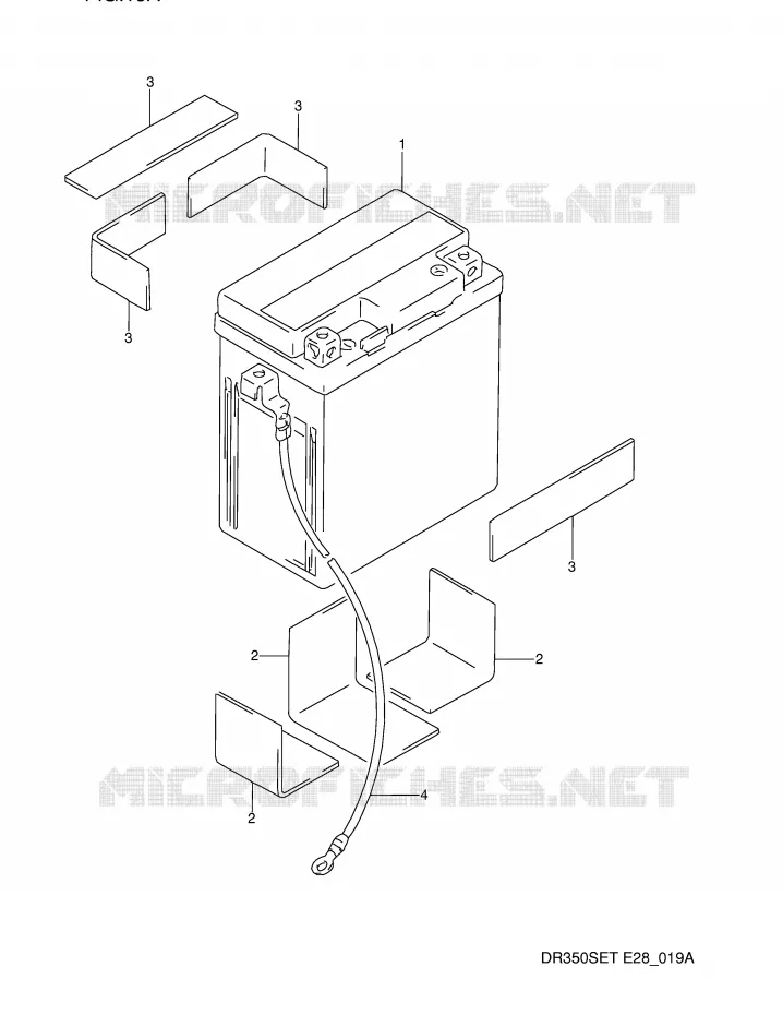 BATTERIE (MODELE R/S/T) Suzuki MOTO 350 DR 1991  DR350SM(E28)
