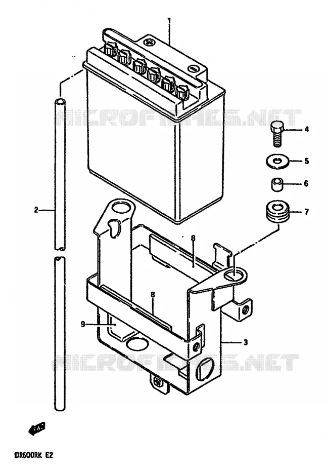 BATTERIE Suzuki MOTO 600 DR 1988  DR600RJ(E2)