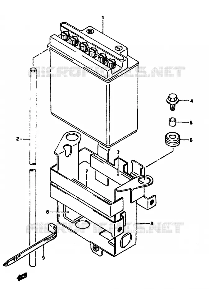 BATTERIE Suzuki MOTO 650 DR 1990  DR650RSUL(L/M)