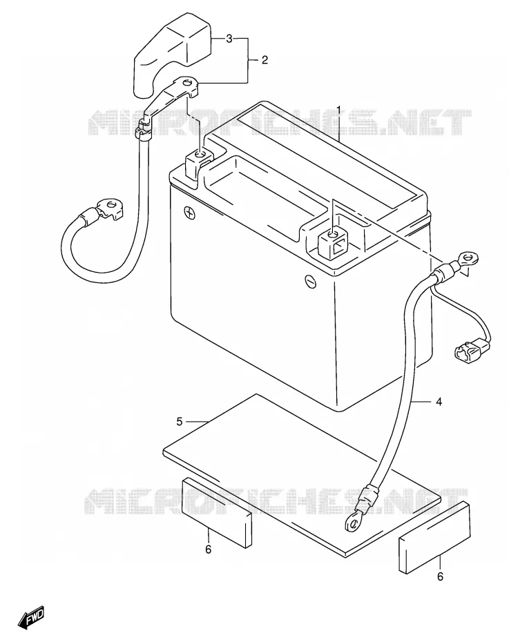BATTERIE Suzuki MOTO 650 DR 1999  DR650SEX(E4)