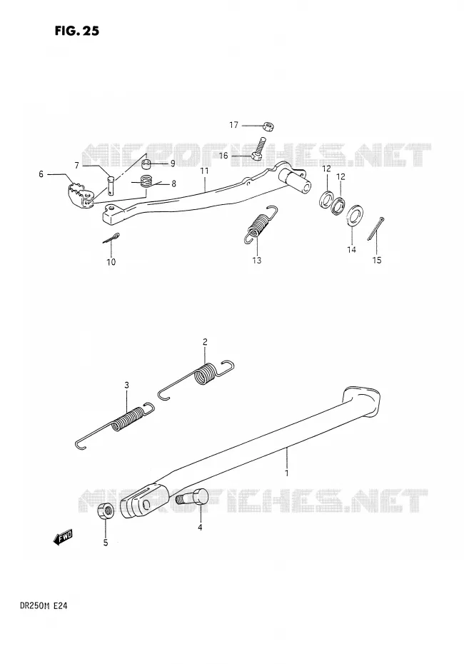 BEQUILLE - PEDALE DE FREIN ARRIERE Suzuki MOTO 250 DR 1990  DR250L(E24)