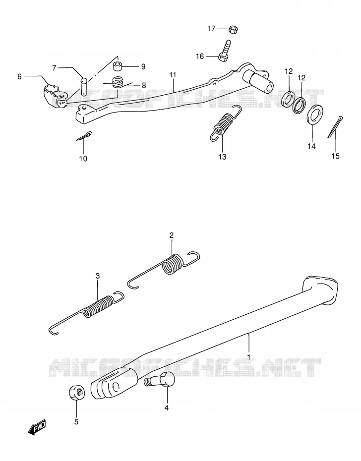 BEQUILLE - PEDALE DE FREIN ARRIERE Suzuki MOTO 250 DR 1995  DR250SES(E24)