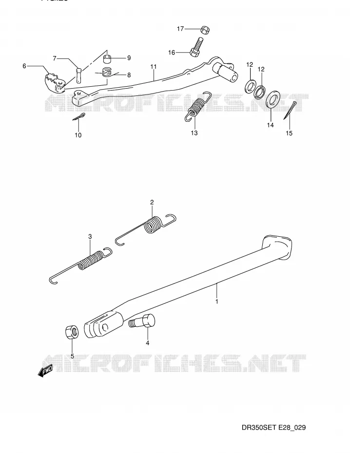 BEQUILLE - PEDALE DE FREIN ARRIERE Suzuki MOTO 350 DR 1991  DR350SM(E28)