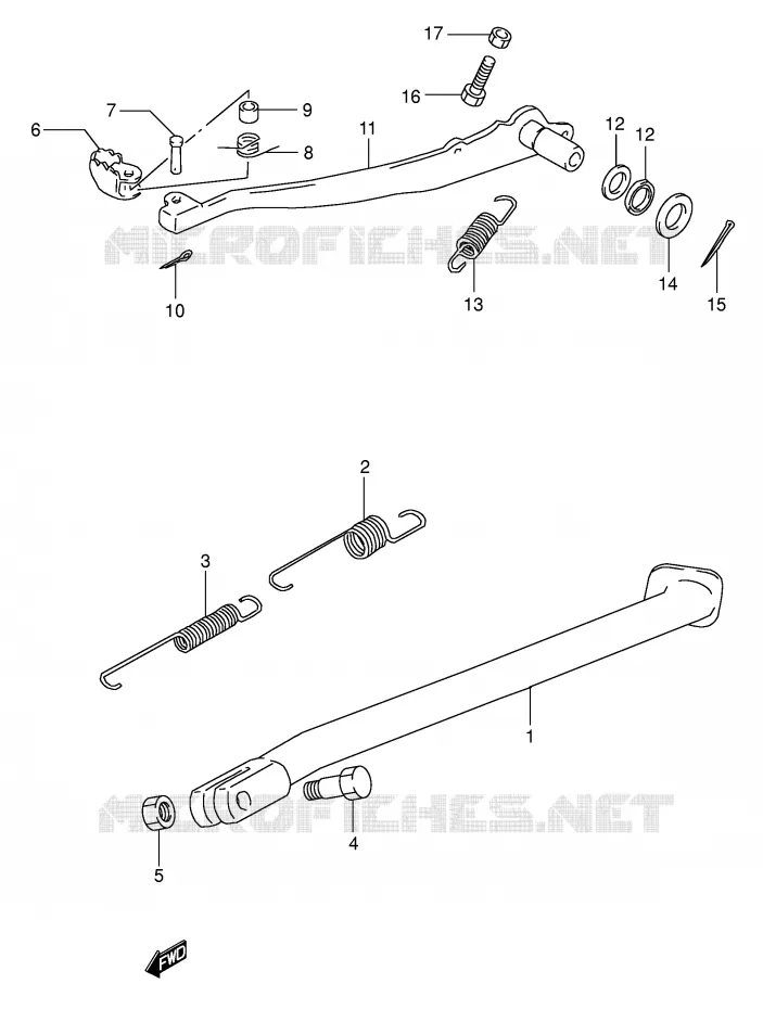 BEQUILLE - PEDALE DE FREIN ARRIERE Suzuki MOTO 350 DR 1993  DR350P(E1)