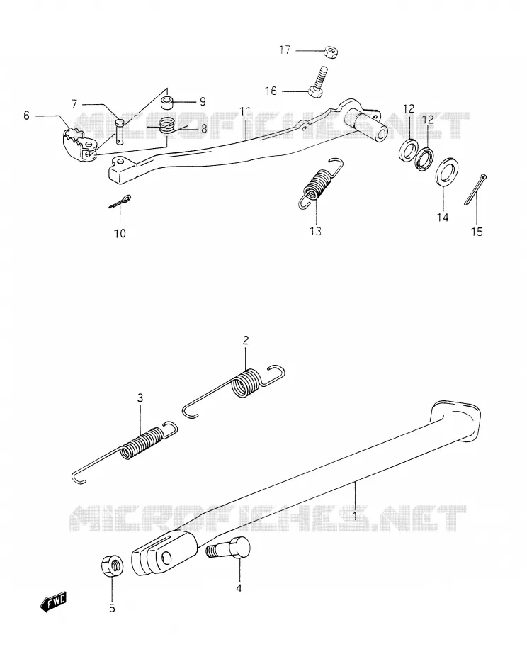 BEQUILLE - PEDALE DE FREIN ARRIERE Suzuki MOTO 350 DR 1993  DR350P(E28)
