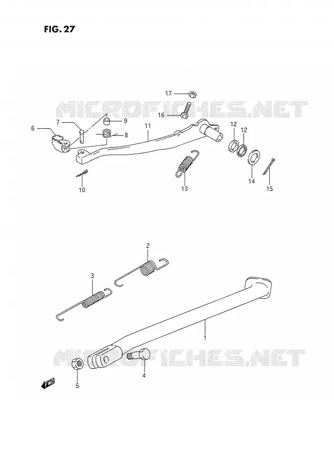 BEQUILLE - PEDALE DE FREIN ARRIERE Suzuki MOTO 350 DR 1994  DR350SHR(E2)