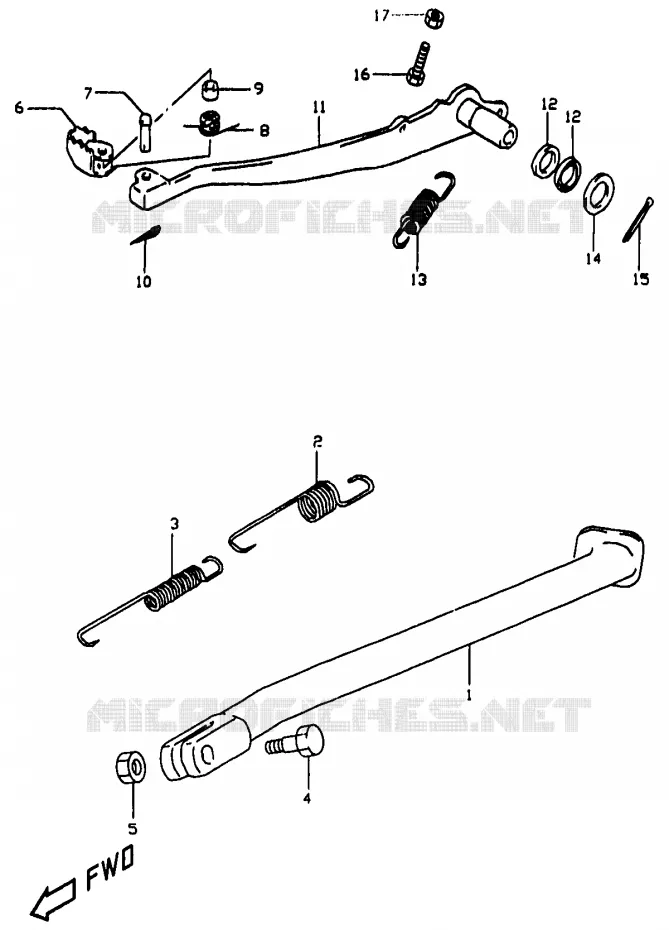 BEQUILLE - PEDALE DE FREIN ARRIERE Suzuki MOTO 350 DR 1997  DR350V(V/W/X)