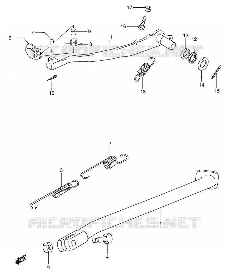BEQUILLE - PEDALE DE FREIN ARRIERE Suzuki MOTO 350 DR 1999  DR350X(E1)
