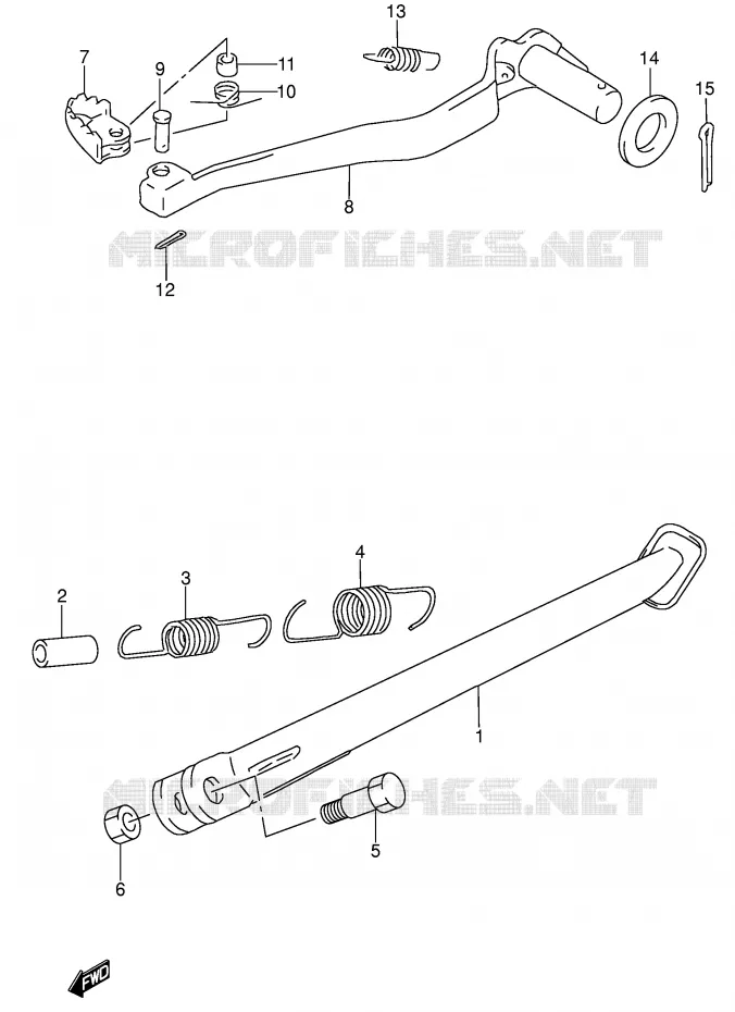 BEQUILLE - PEDALE DE FREIN ARRIERE Suzuki MOTO 650 DR 1992  DR650SEUN(E4)