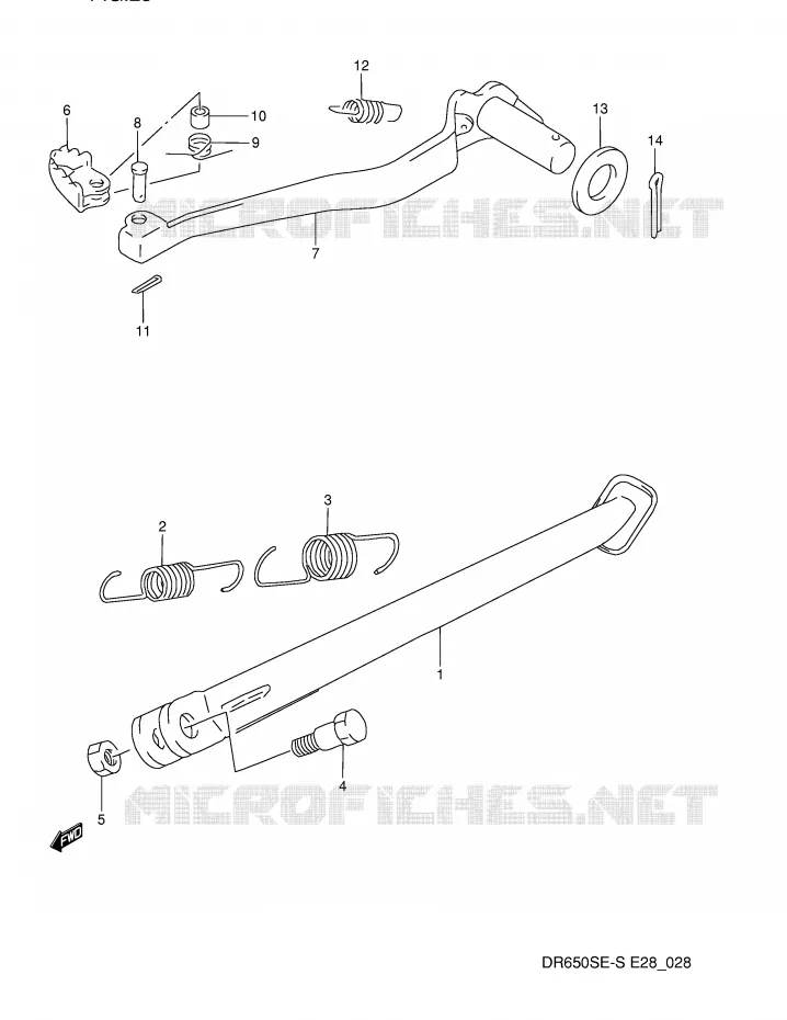 BEQUILLE - PEDALE DE FREIN ARRIERE Suzuki MOTO 650 DR 1993  DR650SP(E28)