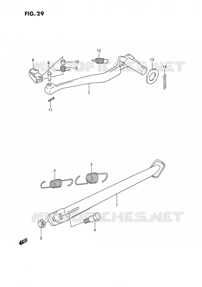 BEQUILLE - PEDALE DE FREIN ARRIERE Suzuki MOTO 650 DR 1994  DR650RR(E4)