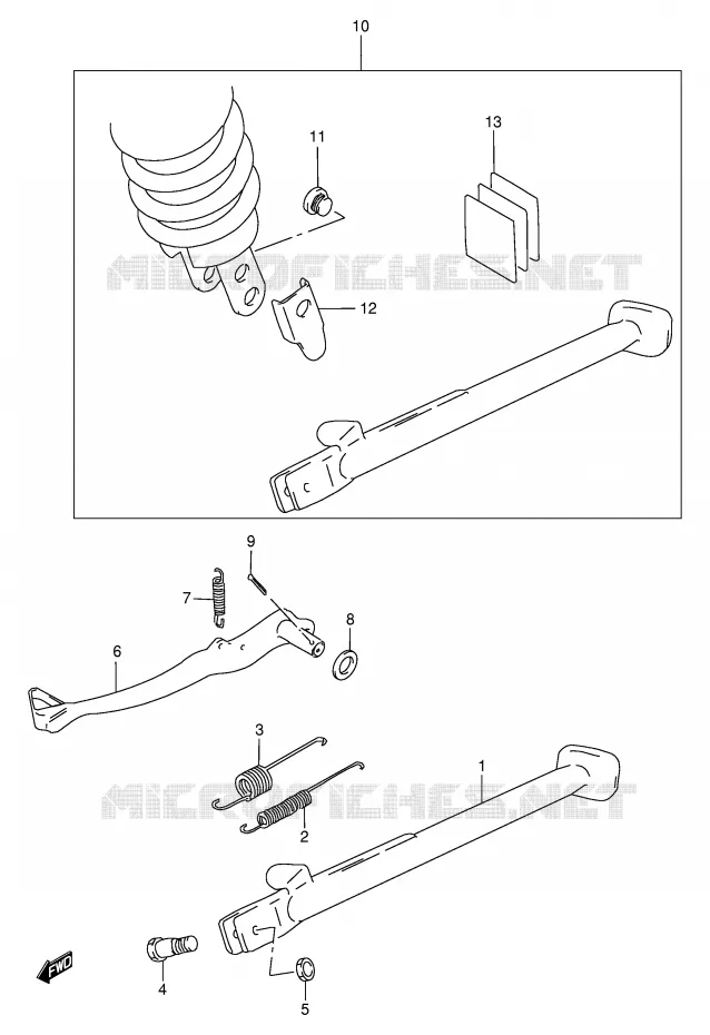 BEQUILLE - PEDALE DE FREIN ARRIERE Suzuki MOTO 650 DR 1997  DR650SEUV(E4)