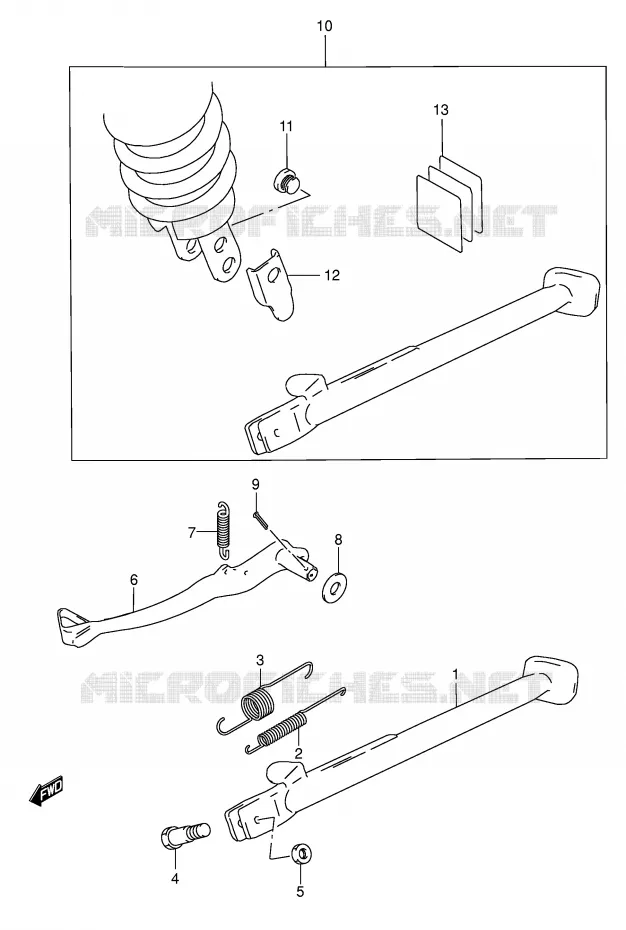 BEQUILLE - PEDALE DE FREIN ARRIERE Suzuki MOTO 650 DR 2001  DR650SEK1(E3/E28)